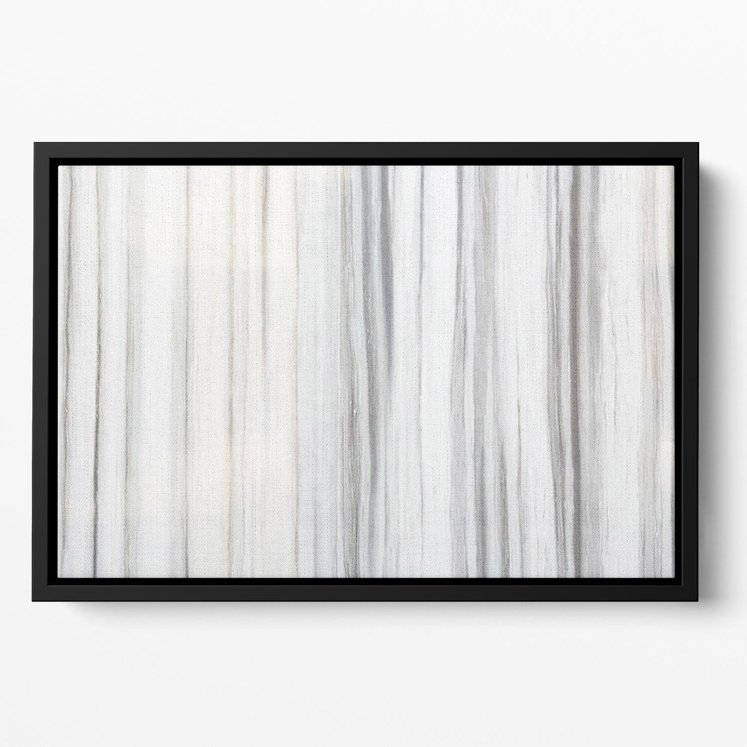 White and Grey Striped Marble Floating Framed Canvas - Canvas Art Rocks - 2