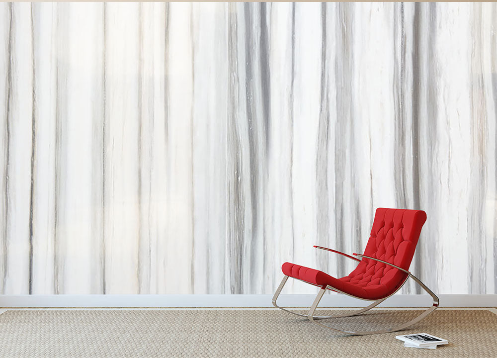 White and Grey Striped Marble Wall Mural Wallpaper - Canvas Art Rocks - 2
