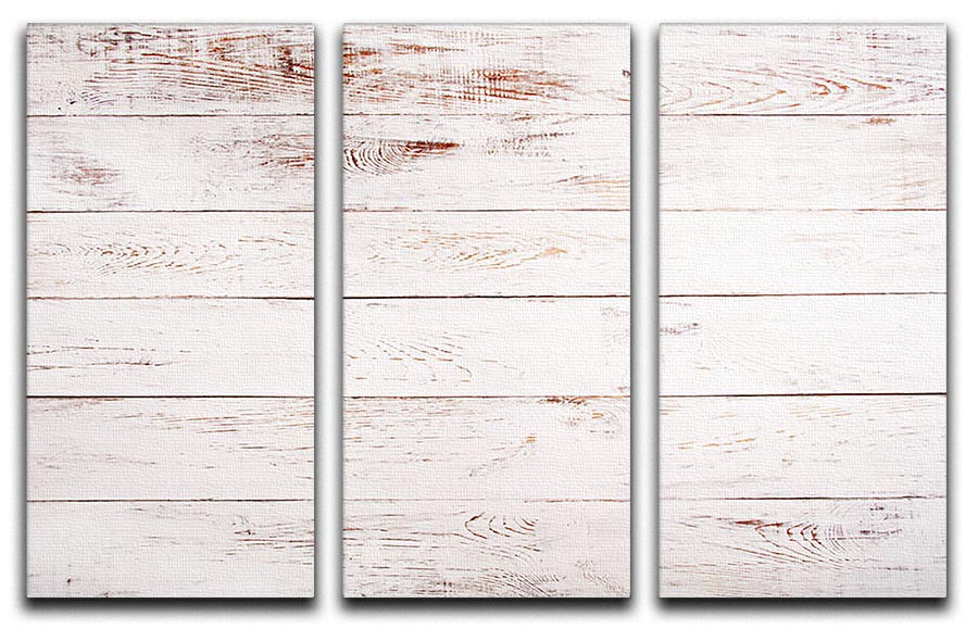 White and brown rustic 3 Split Panel Canvas Print - Canvas Art Rocks - 1