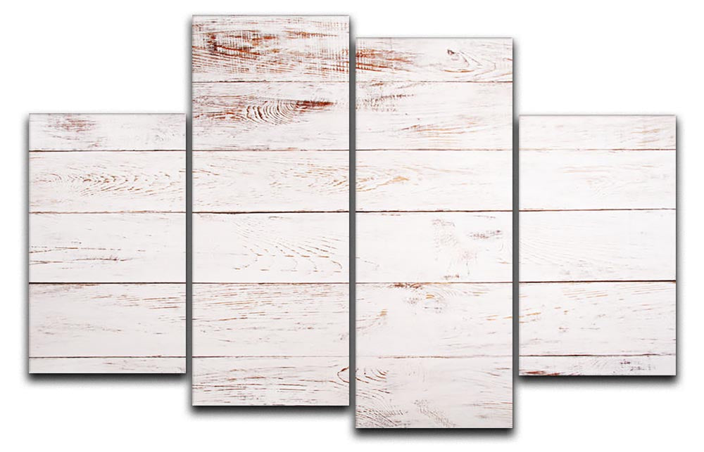 White and brown rustic 4 Split Panel Canvas - Canvas Art Rocks - 1