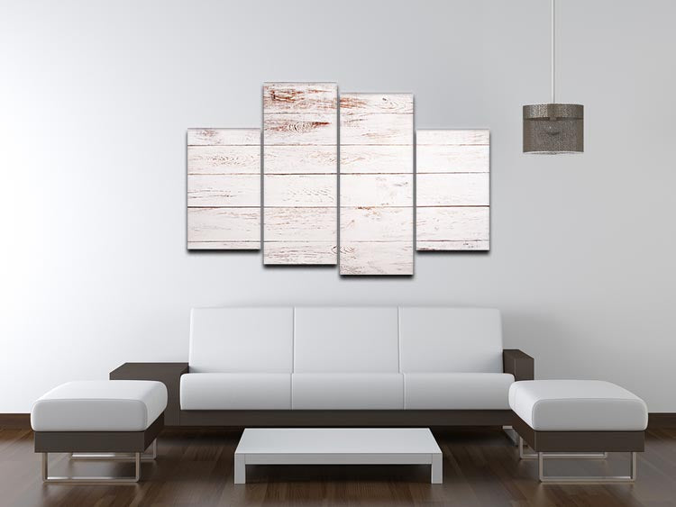 White and brown rustic 4 Split Panel Canvas - Canvas Art Rocks - 3