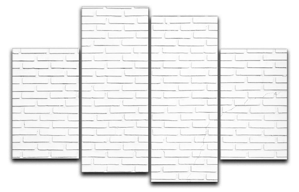 White brick wall 4 Split Panel Canvas - Canvas Art Rocks - 1