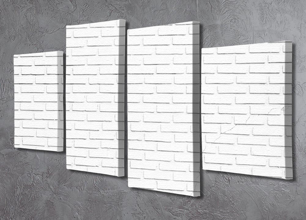 White brick wall 4 Split Panel Canvas - Canvas Art Rocks - 2