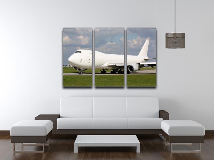 White cargo plane taxi 3 Split Panel Canvas Print - Canvas Art Rocks - 3