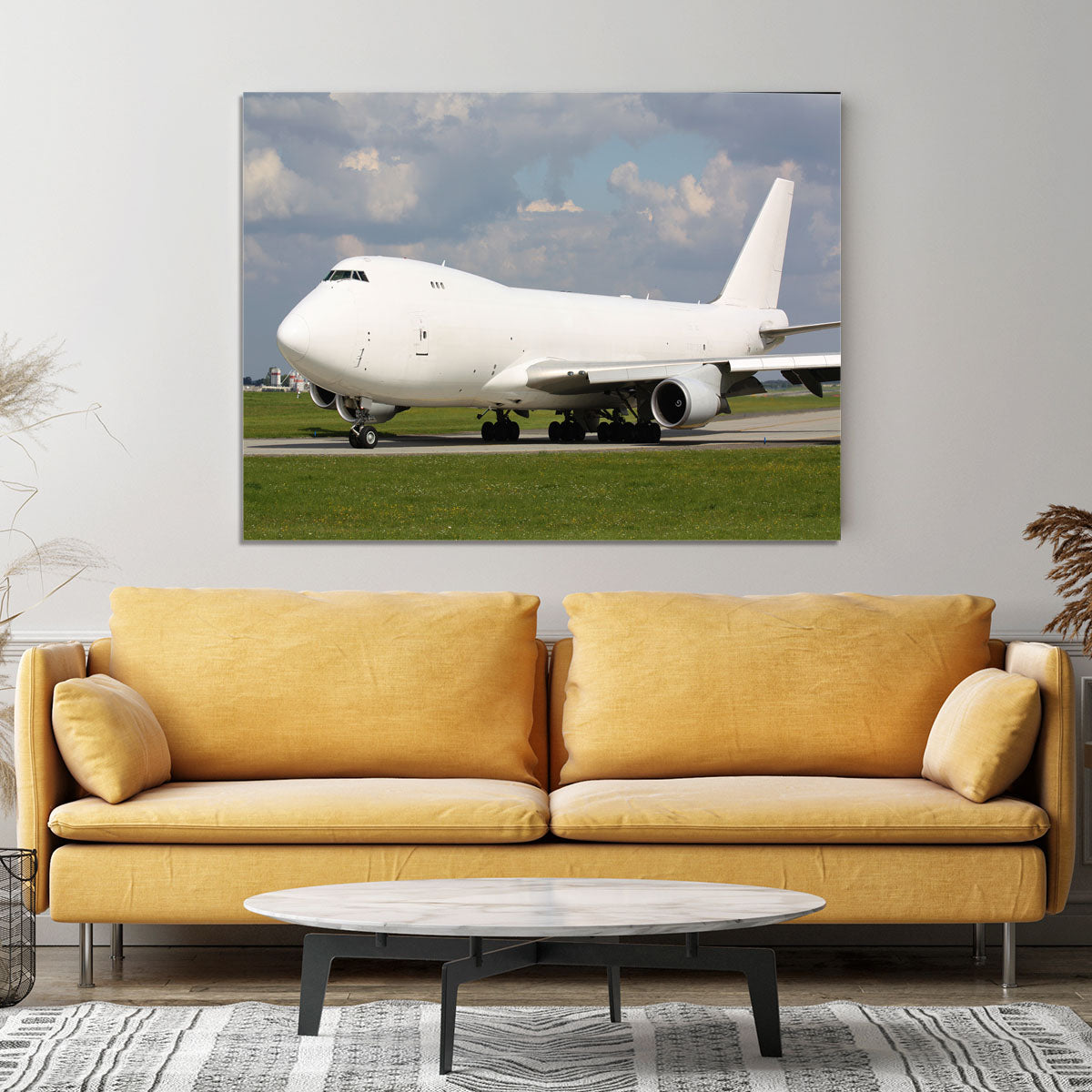 White cargo plane taxi Canvas Print or Poster - Canvas Art Rocks - 4