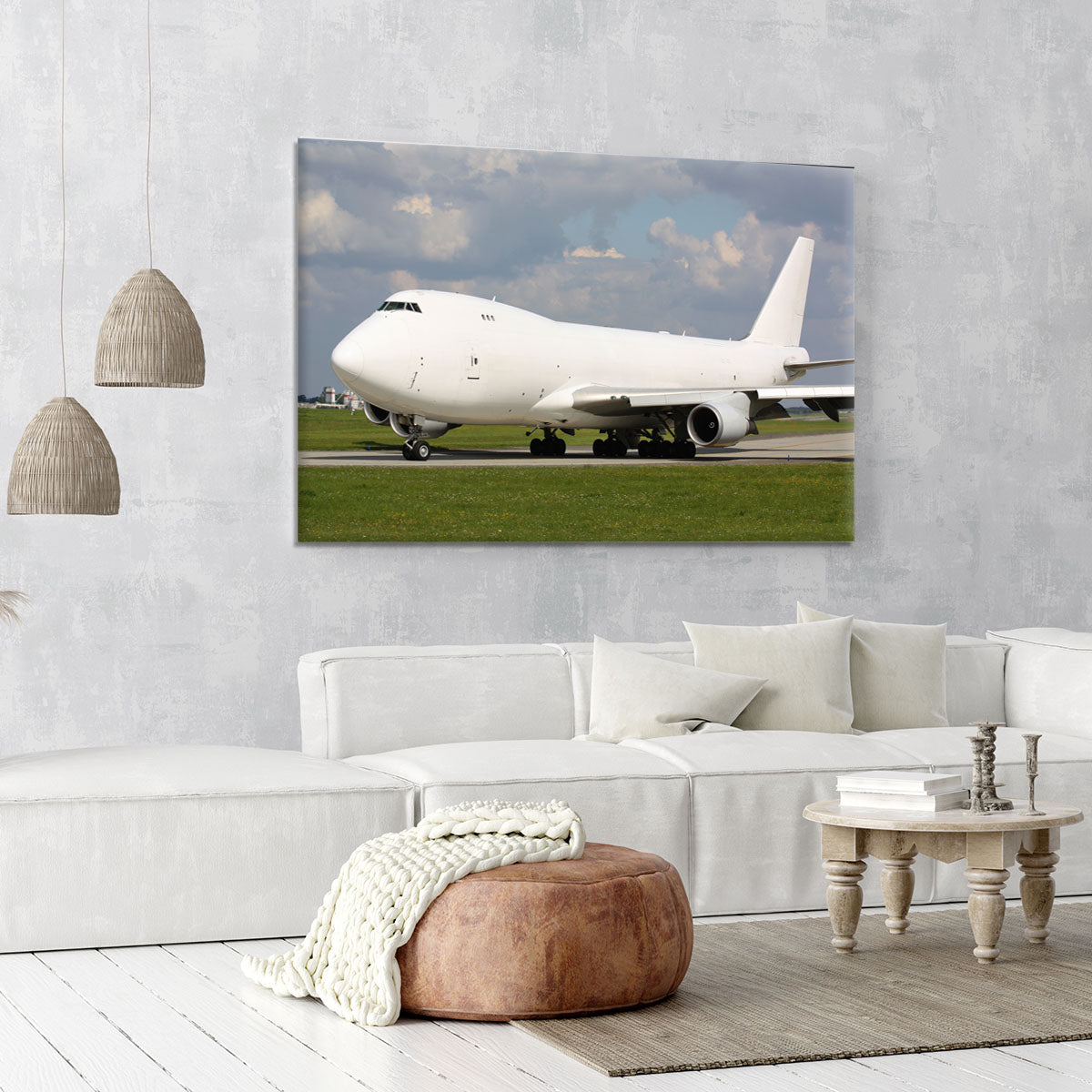 White cargo plane taxi Canvas Print or Poster - Canvas Art Rocks - 6