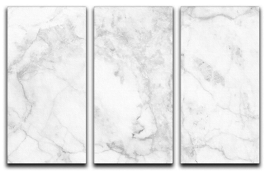 White gray marble patterned 3 Split Panel Canvas Print - Canvas Art Rocks - 1