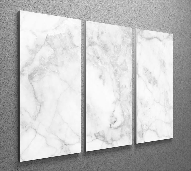 White gray marble patterned 3 Split Panel Canvas Print - Canvas Art Rocks - 2