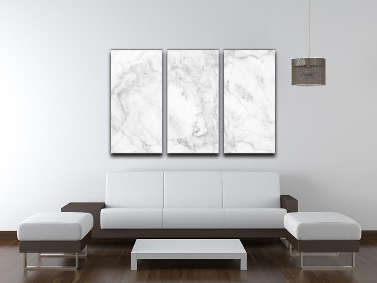 White gray marble patterned 3 Split Panel Canvas Print - Canvas Art Rocks - 3