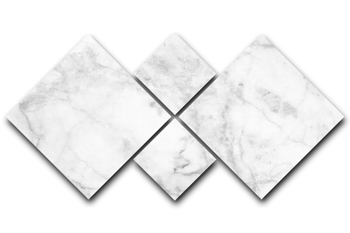 White gray marble patterned 4 Square Multi Panel Canvas - Canvas Art Rocks - 1
