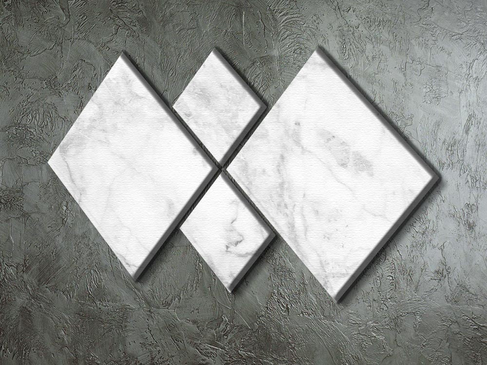 White gray marble patterned 4 Square Multi Panel Canvas - Canvas Art Rocks - 2