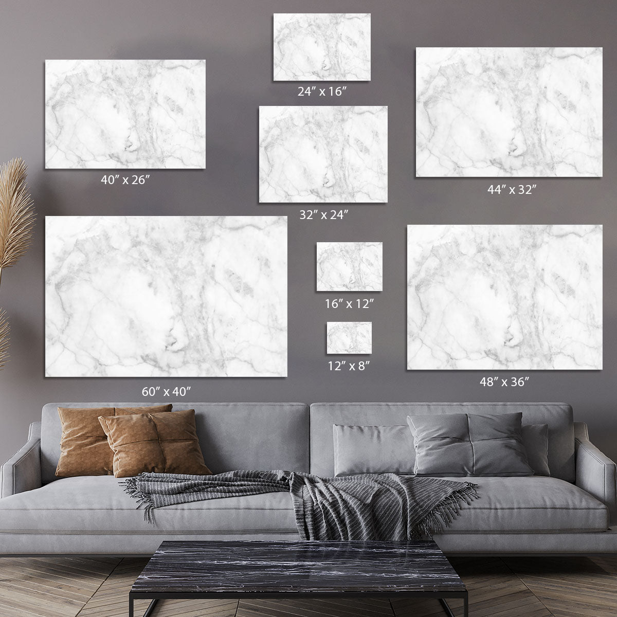White gray marble patterned Canvas Print or Poster - Canvas Art Rocks - 7