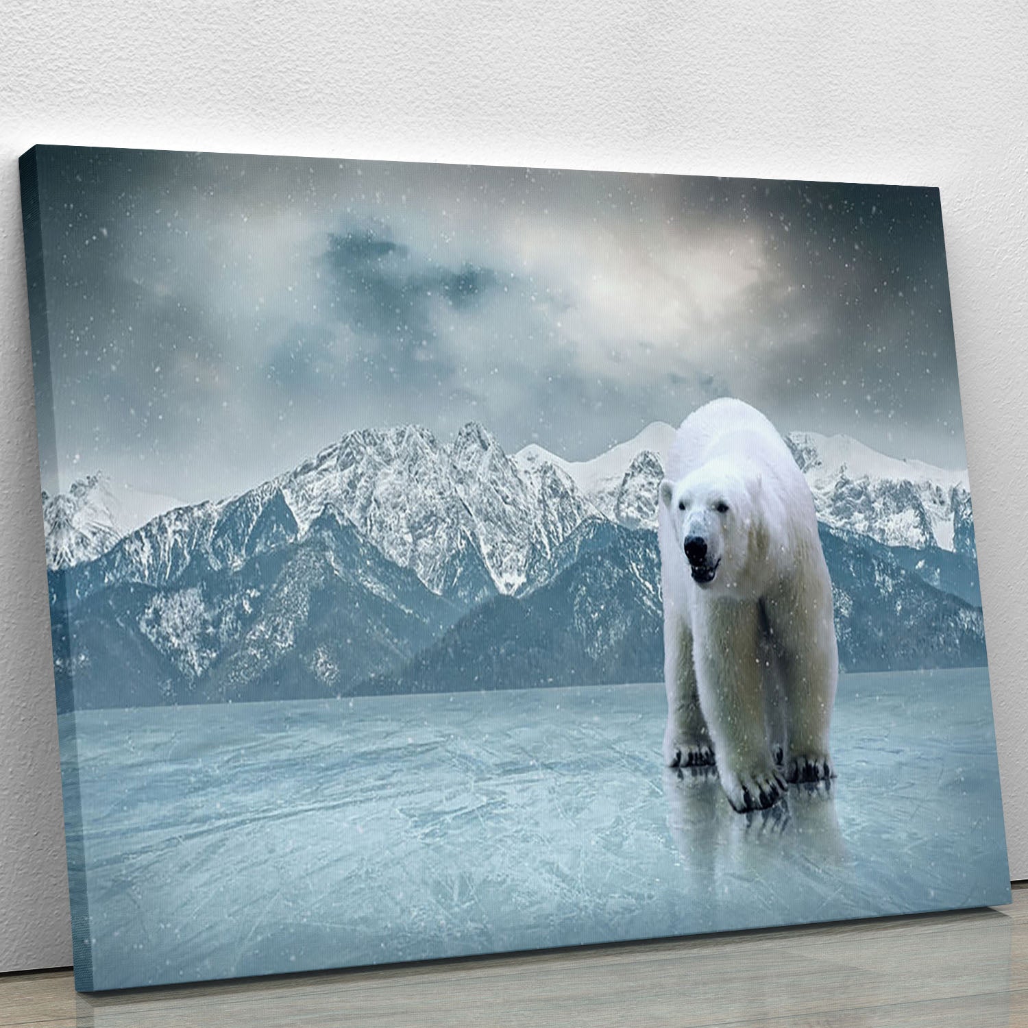 White polar bear on the ice Canvas Print or Poster - Canvas Art Rocks - 1