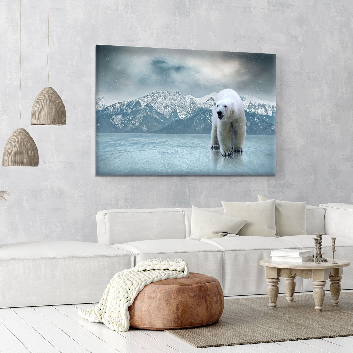 White polar bear on the ice Canvas Print or Poster - Canvas Art Rocks - 6