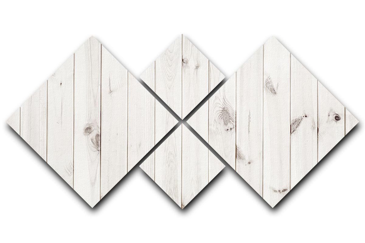 White wood texture background 4 Square Multi Panel Canvas - Canvas Art Rocks - 1