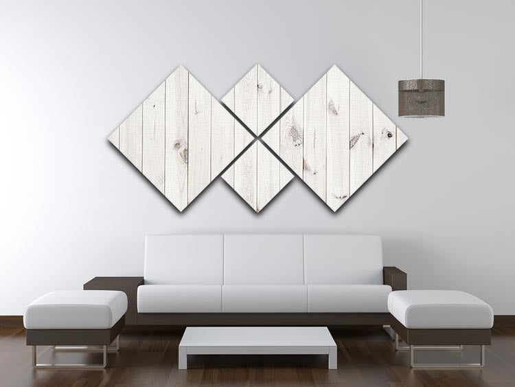 White wood texture background 4 Square Multi Panel Canvas - Canvas Art Rocks - 3