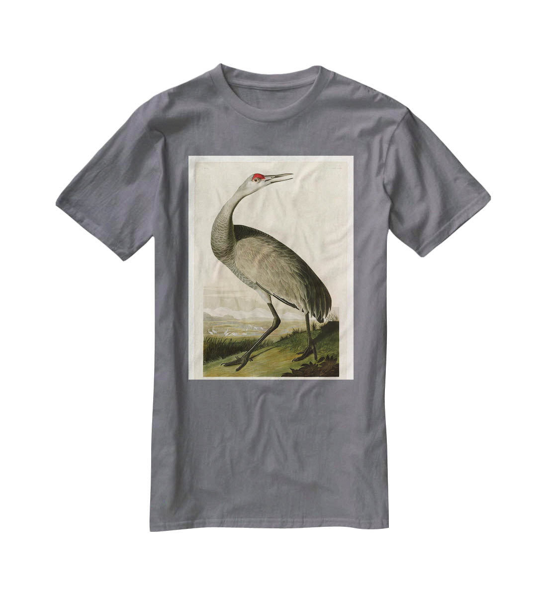 Whooping Crane by Audubon T-Shirt - Canvas Art Rocks - 3