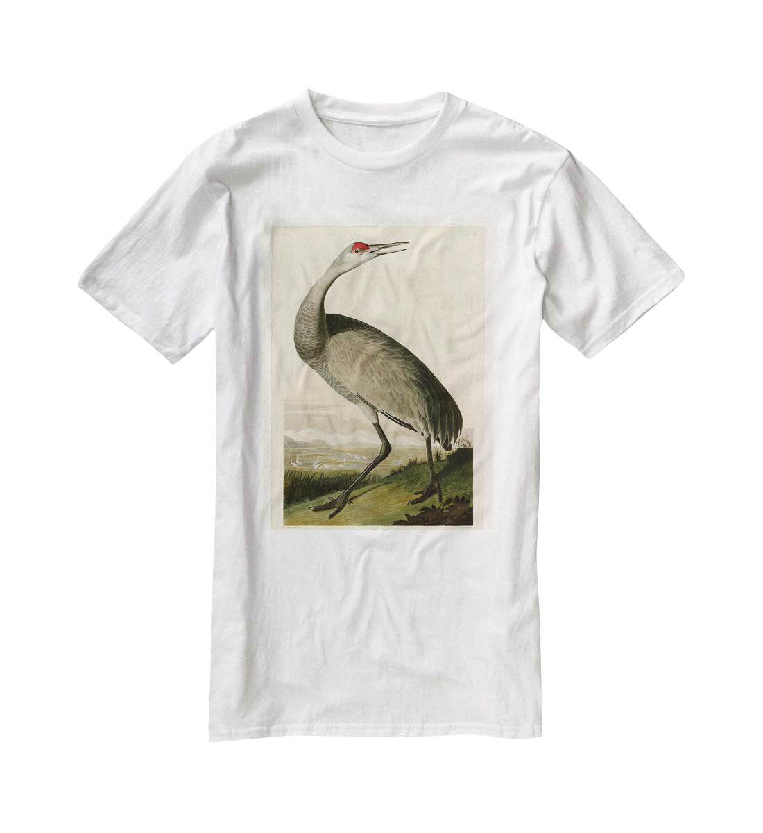 Whooping Crane by Audubon T-Shirt - Canvas Art Rocks - 5