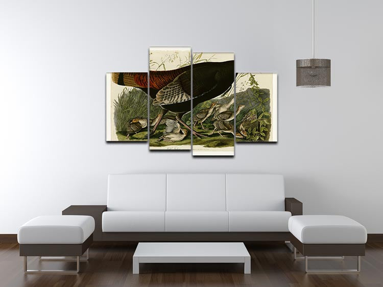 Wild Turkey 2 by Audubon 4 Split Panel Canvas - Canvas Art Rocks - 3