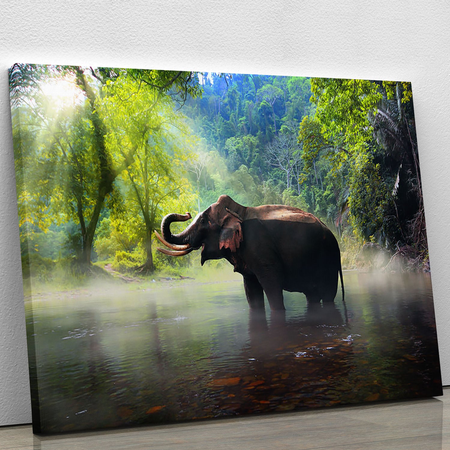 Wild elephant in the beautiful forest Canvas Print or Poster - Canvas Art Rocks - 1