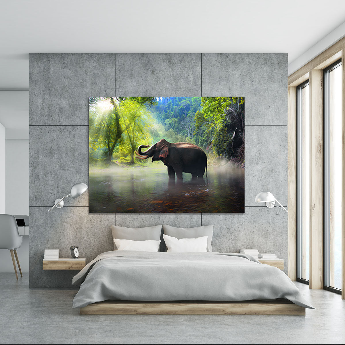 Wild elephant in the beautiful forest Canvas Print or Poster - Canvas Art Rocks - 5