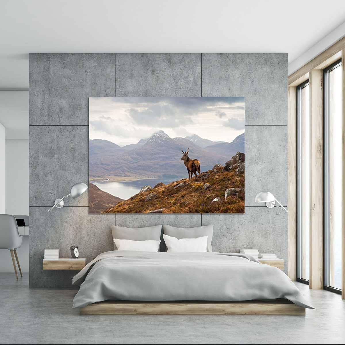 Wild stag overlooking Loch Torridon Canvas Print or Poster - Canvas Art Rocks - 5