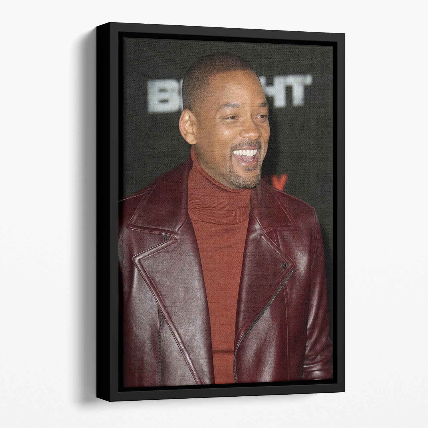 Will Smith in brown Floating Framed Canvas