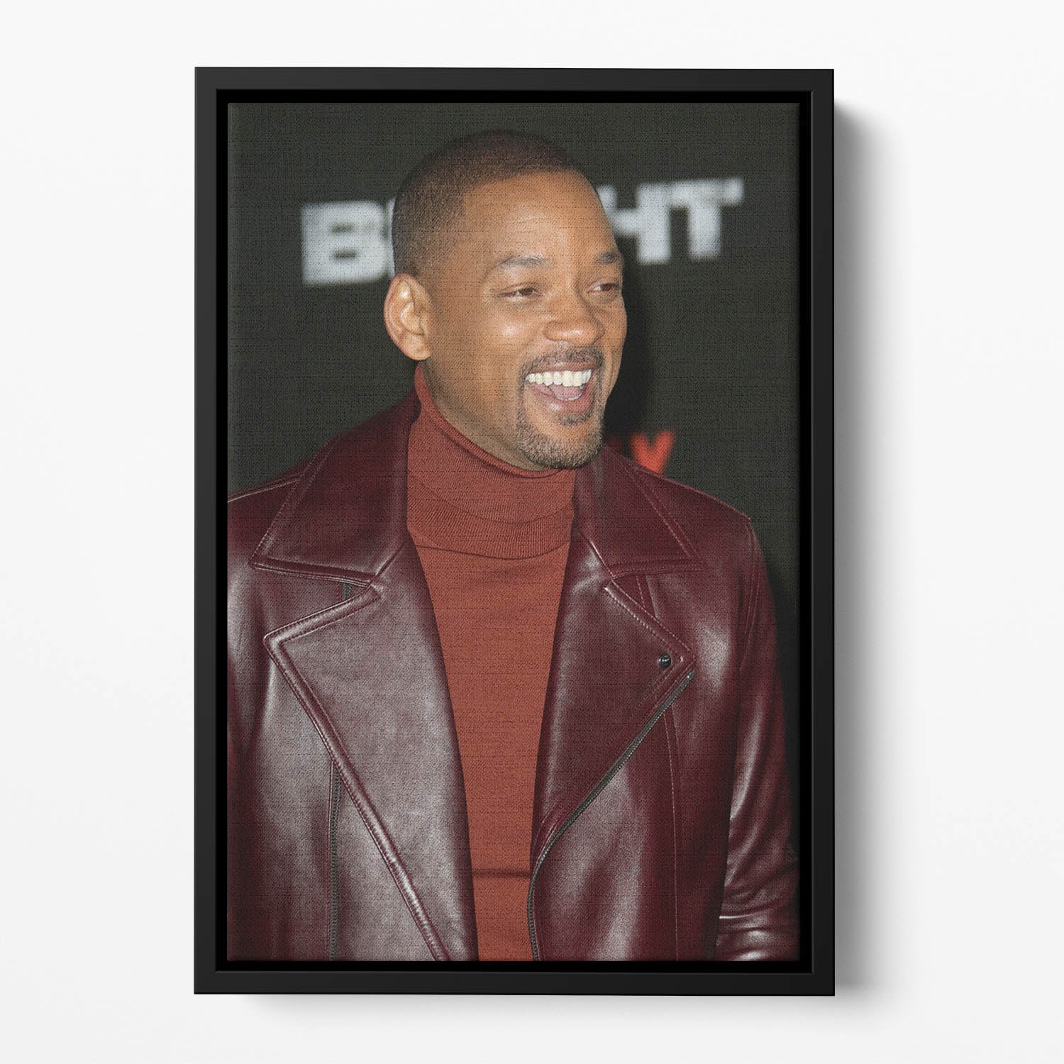 Will Smith in brown Floating Framed Canvas