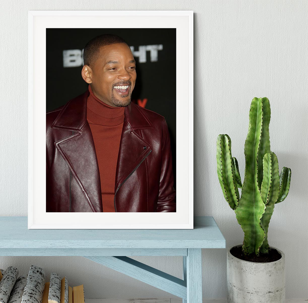 Will Smith in brown Framed Print - Canvas Art Rocks - 5
