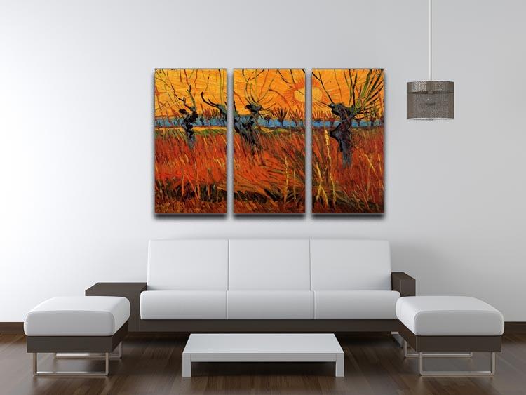 Willows at Sunset by Van Gogh 3 Split Panel Canvas Print - Canvas Art Rocks - 4