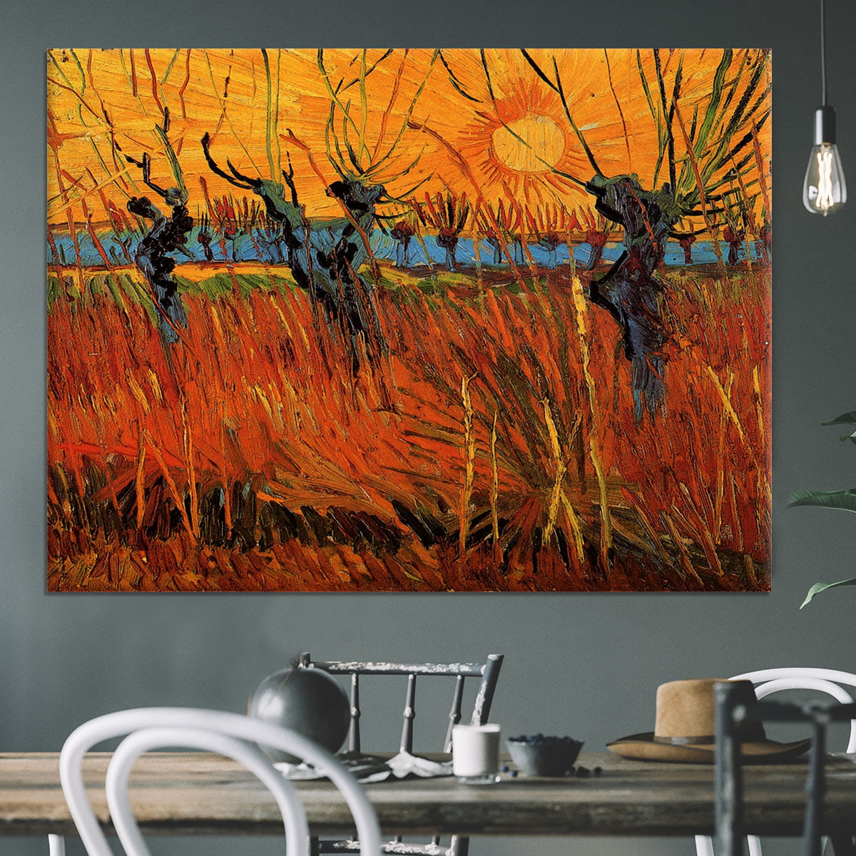 Willows at Sunset by Van Gogh Canvas Print or Poster - Canvas Art Rocks - 3