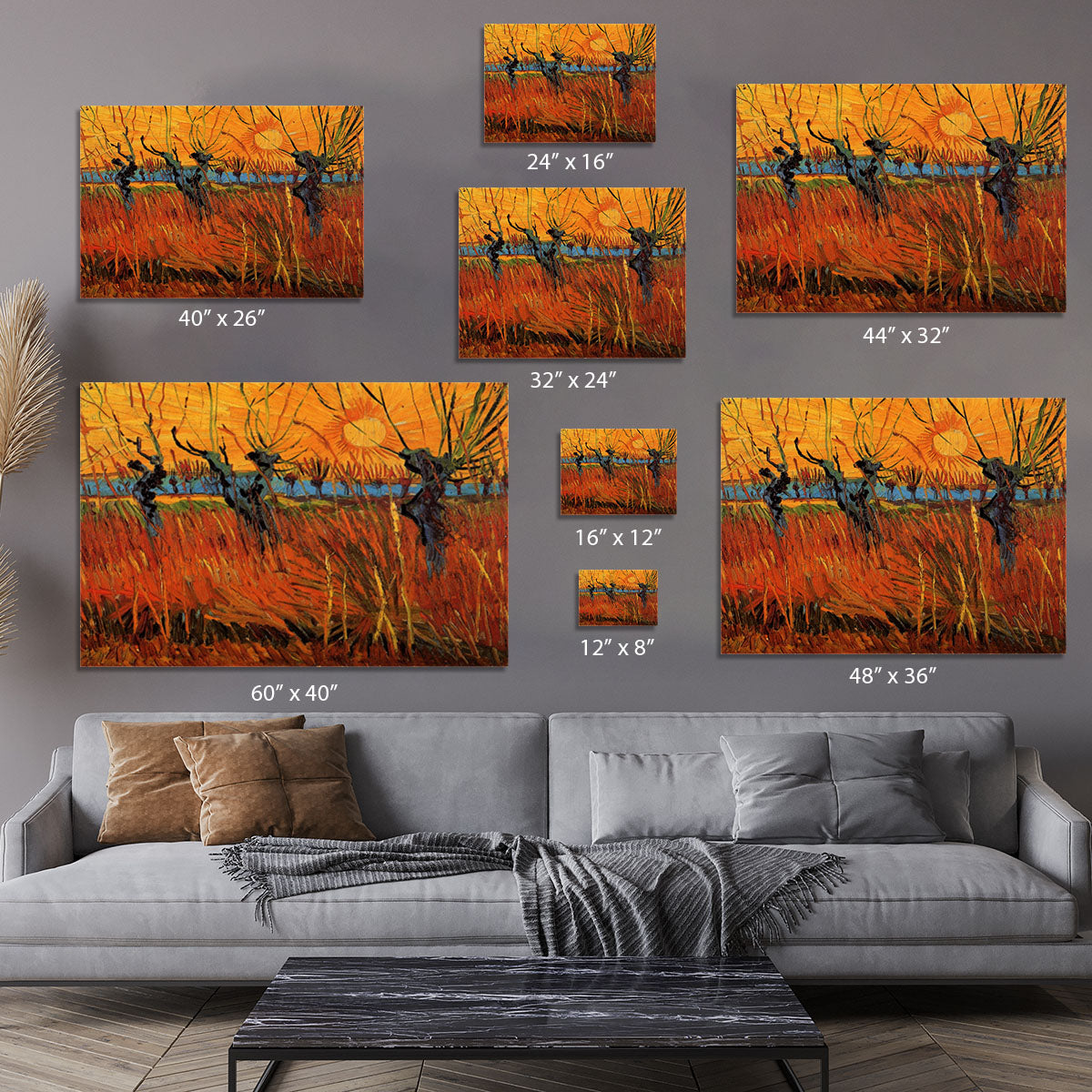 Willows at Sunset by Van Gogh Canvas Print or Poster - Canvas Art Rocks - 7