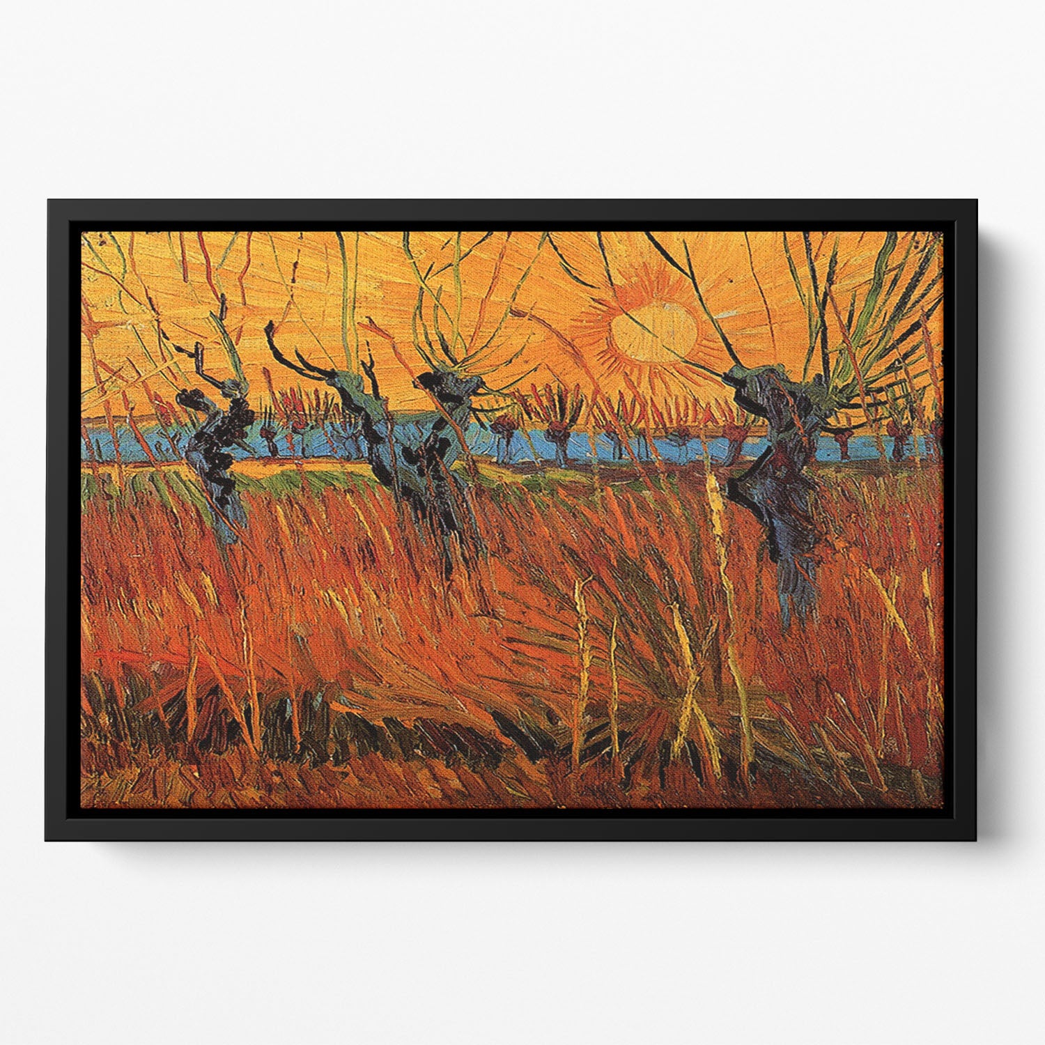 Willows at Sunset by Van Gogh Floating Framed Canvas