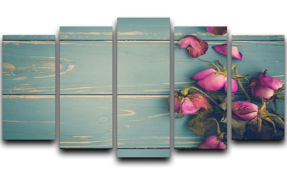 Wilted Flower Vintage Background 5 Split Panel Canvas  - Canvas Art Rocks - 1