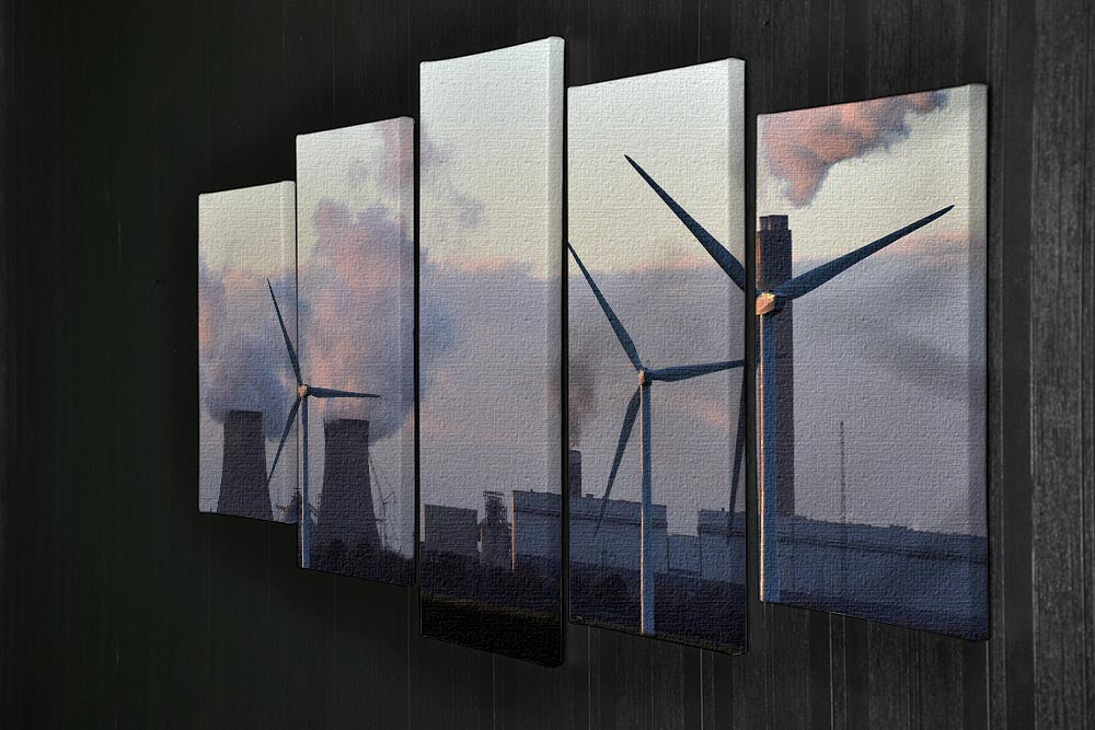 Wind Farm 5 Split Panel Canvas - Canvas Art Rocks - 2