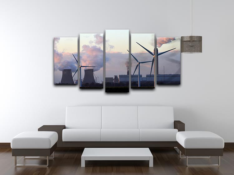 Wind Farm 5 Split Panel Canvas - Canvas Art Rocks - 3