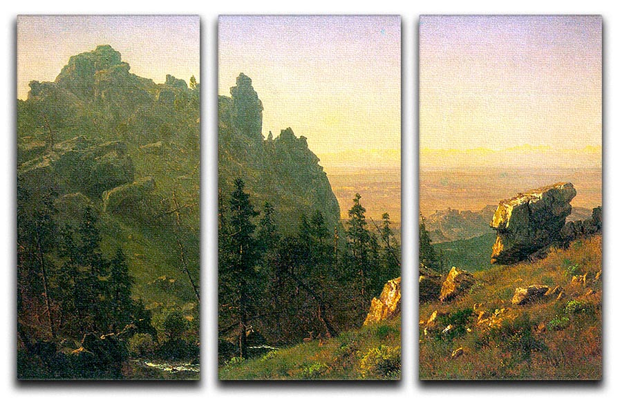 Wind River Country by Bierstadt 3 Split Panel Canvas Print - Canvas Art Rocks - 1