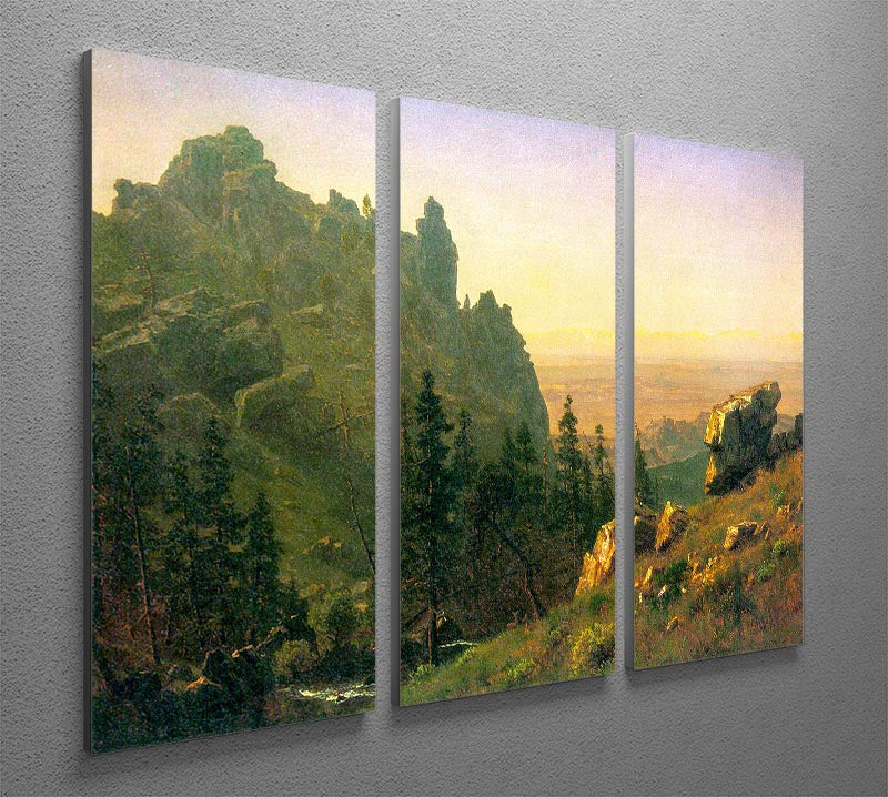 Wind River Country by Bierstadt 3 Split Panel Canvas Print - Canvas Art Rocks - 2
