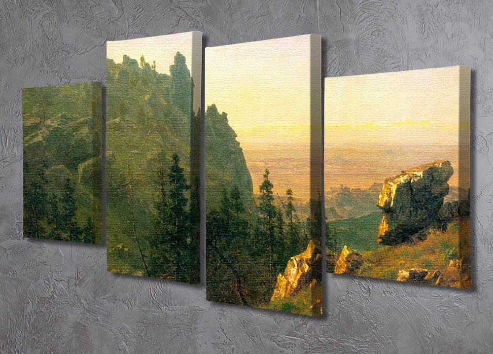 Wind River Country by Bierstadt 4 Split Panel Canvas - Canvas Art Rocks - 2