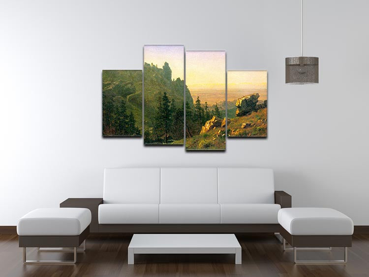 Wind River Country by Bierstadt 4 Split Panel Canvas - Canvas Art Rocks - 3