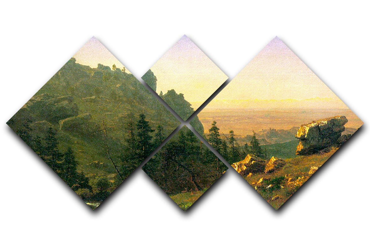 Wind River Country by Bierstadt 4 Square Multi Panel Canvas - Canvas Art Rocks - 1