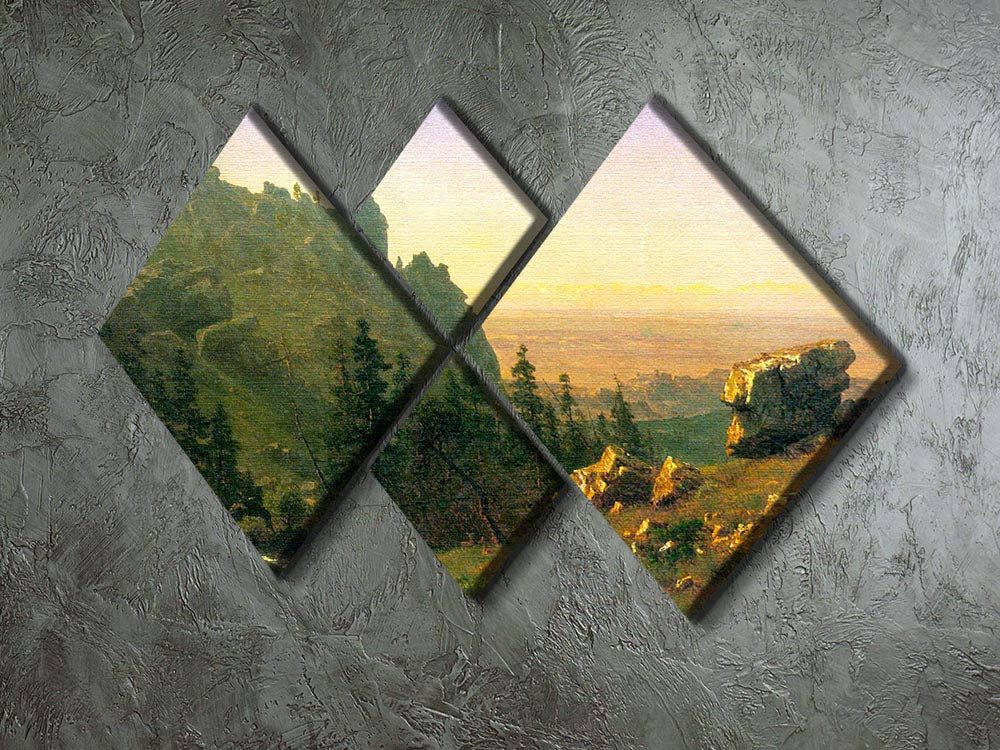 Wind River Country by Bierstadt 4 Square Multi Panel Canvas - Canvas Art Rocks - 2