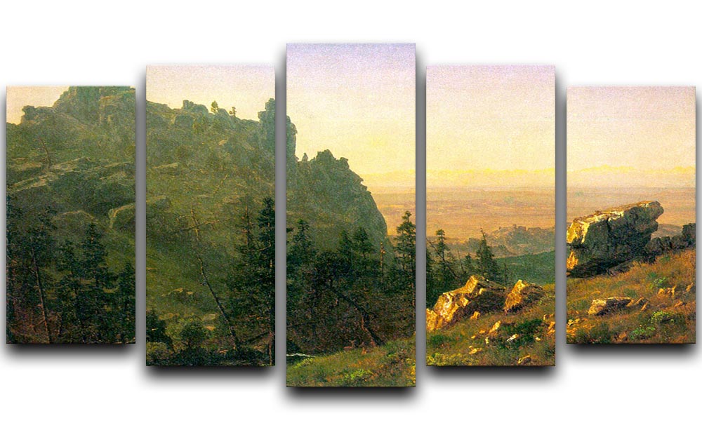 Wind River Country by Bierstadt 5 Split Panel Canvas - Canvas Art Rocks - 1