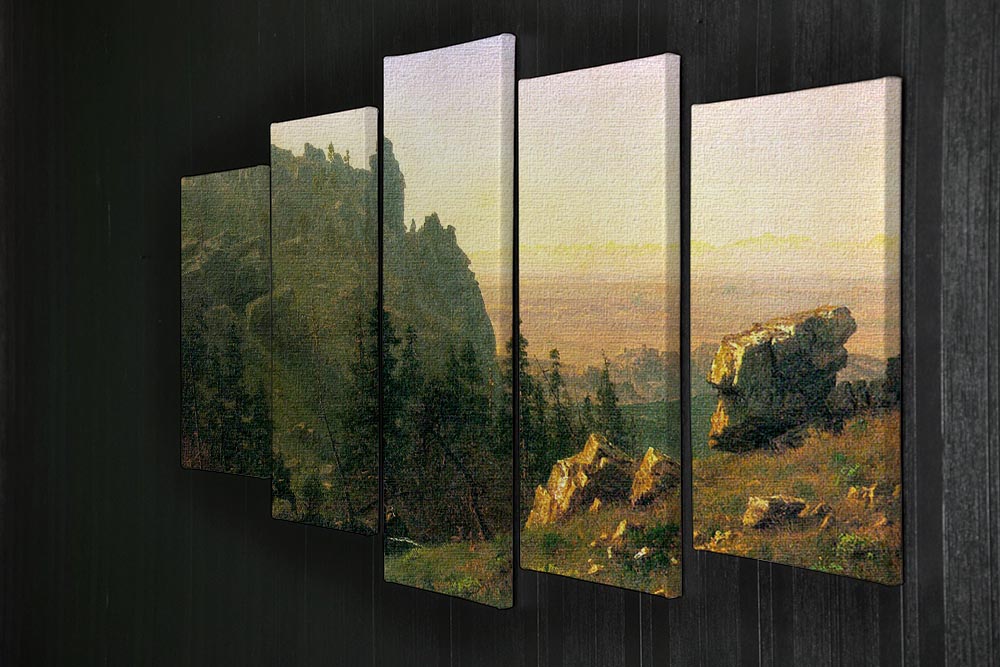 Wind River Country by Bierstadt 5 Split Panel Canvas - Canvas Art Rocks - 2