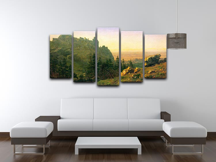 Wind River Country by Bierstadt 5 Split Panel Canvas - Canvas Art Rocks - 3