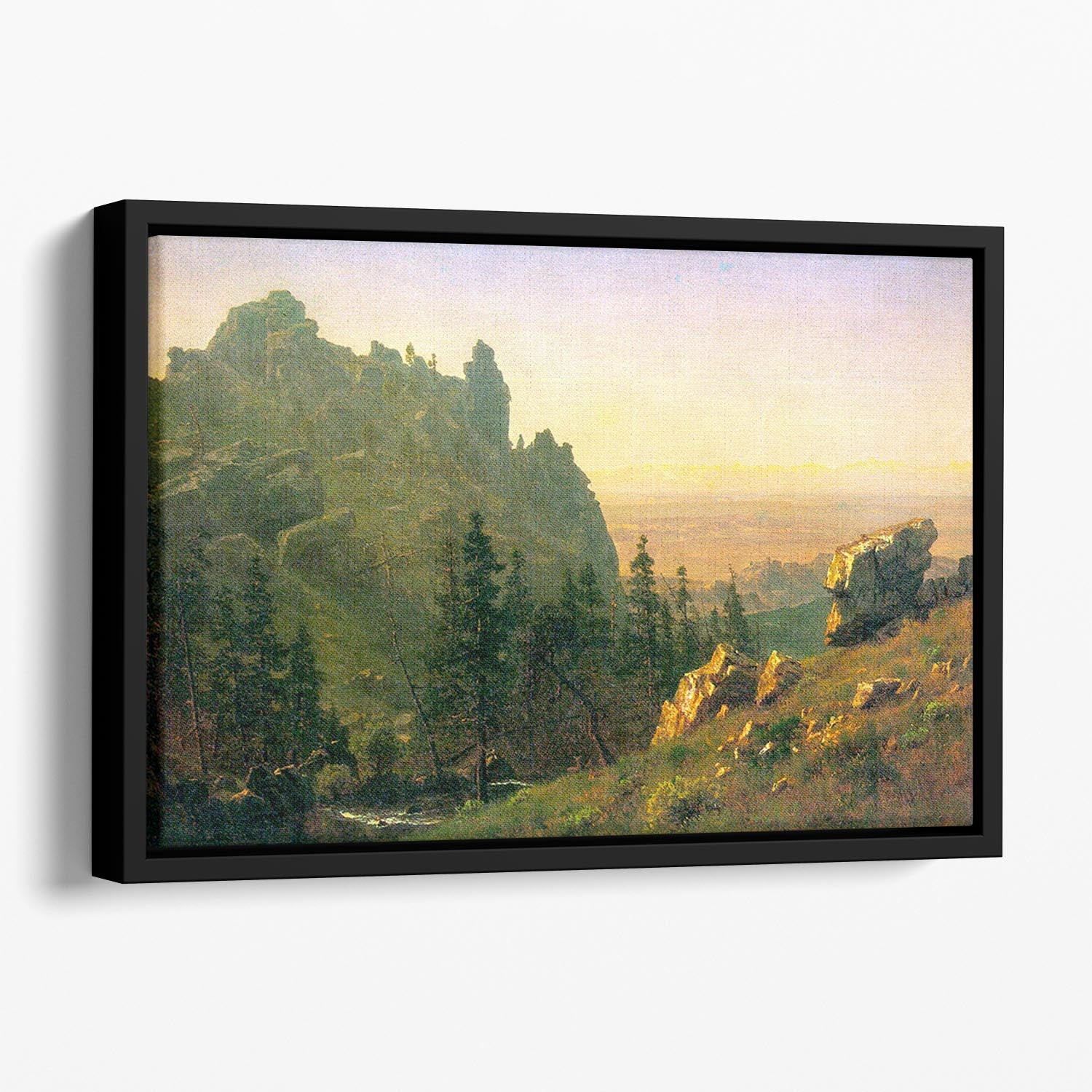 Wind River Country by Bierstadt Floating Framed Canvas - Canvas Art Rocks - 1