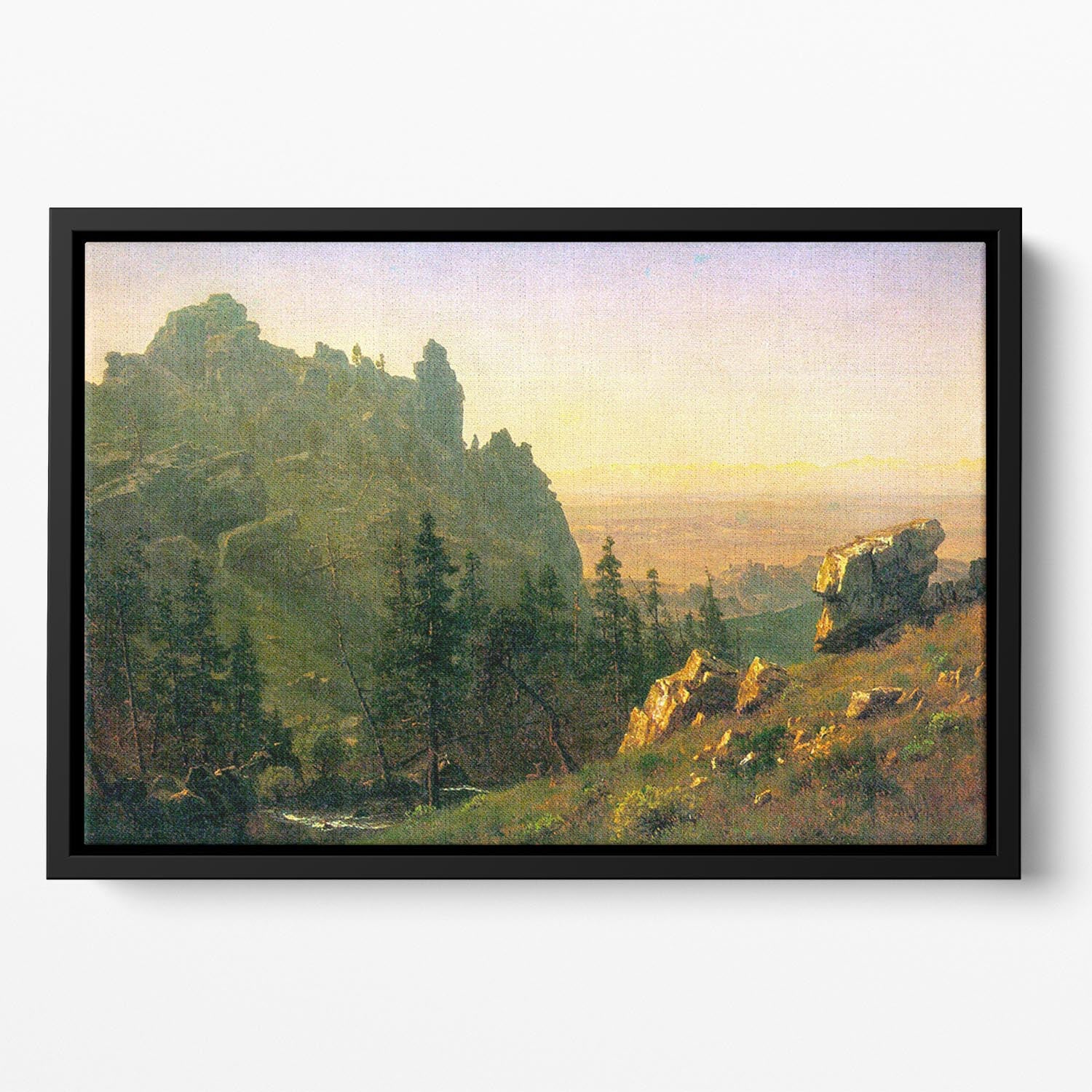 Wind River Country by Bierstadt Floating Framed Canvas - Canvas Art Rocks - 2