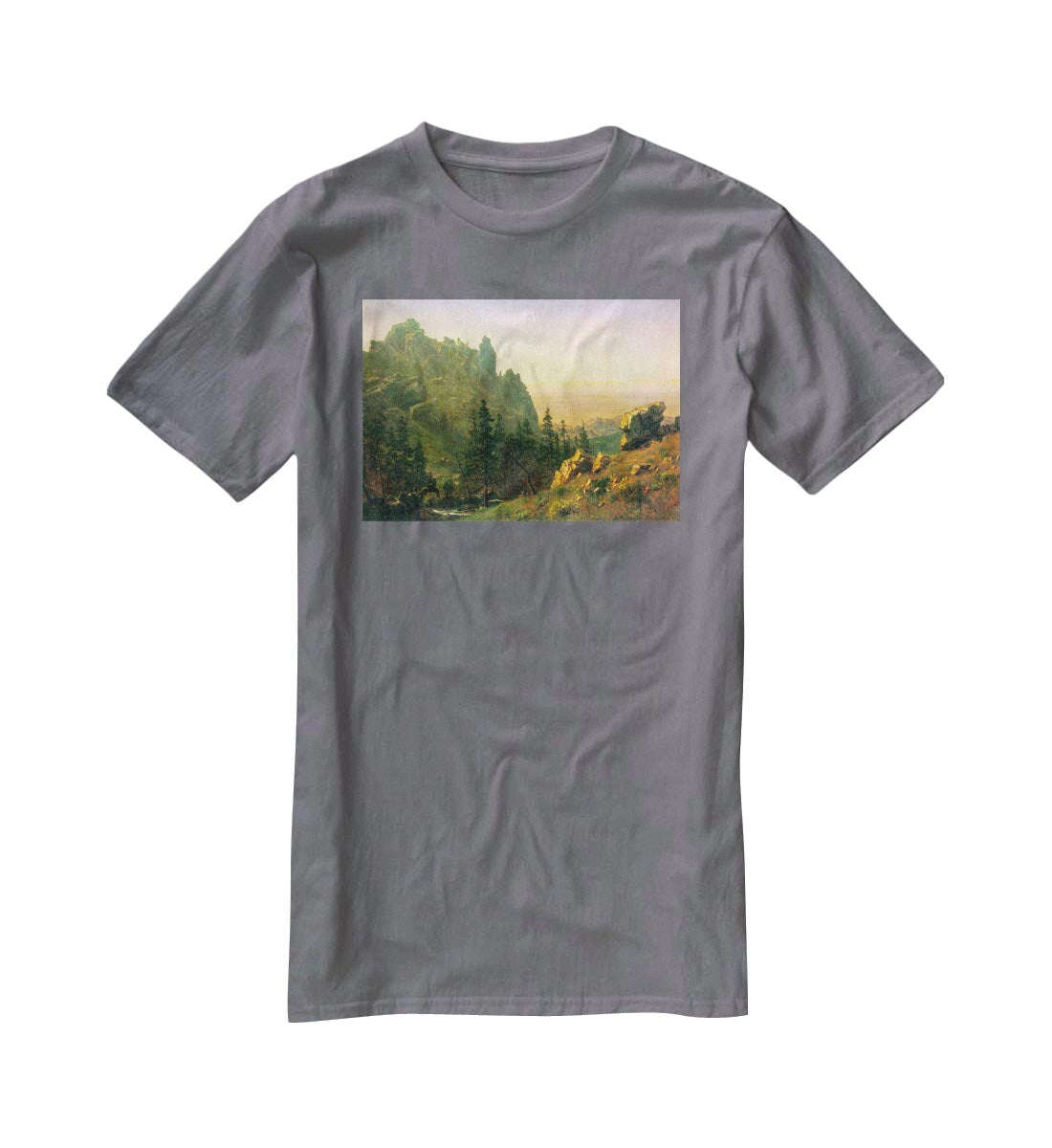 Wind River Country by Bierstadt T-Shirt - Canvas Art Rocks - 3