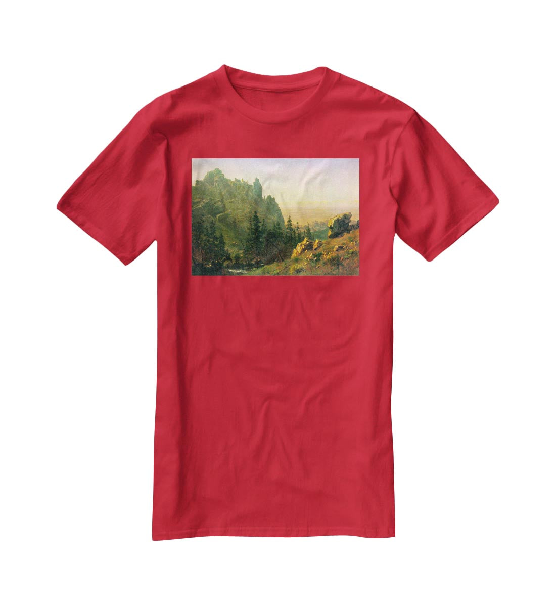 Wind River Country by Bierstadt T-Shirt - Canvas Art Rocks - 4