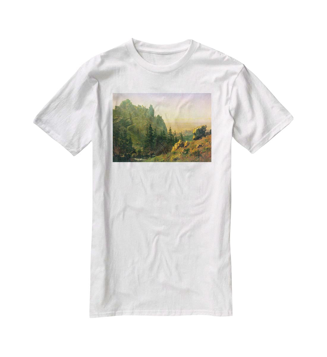 Wind River Country by Bierstadt T-Shirt - Canvas Art Rocks - 5